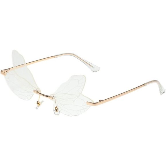 Wing Shaped Butterfly Frames Rimless Sunglasses Fashion Party Accessories
